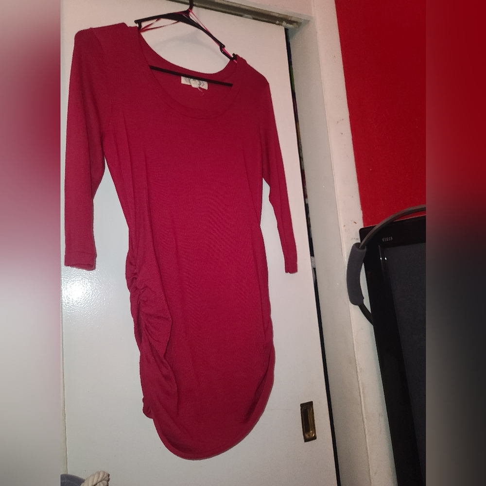 New Large Women's Long Sleeve (pink red)